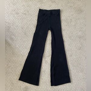 KOTN Black Ribbed Knit Waistband Fit and Flare Pants XS